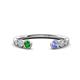 1 - Makena Green Garnet and Tanzanite Open Wedding Band 
