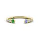 1 - Makena Green Garnet and Tanzanite Open Wedding Band 