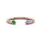 1 - Makena Green Garnet and Tanzanite Open Wedding Band 