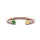1 - Makena Green Garnet and Yellow Sapphire Open Wedding Band 