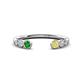 1 - Makena Green Garnet and Yellow Sapphire Open Wedding Band 