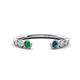 1 - Makena Emerald and Blue Diamond Open Wedding Band 