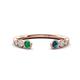1 - Makena Emerald and Blue Diamond Open Wedding Band 