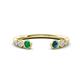 1 - Makena Emerald and Blue Diamond Open Wedding Band 