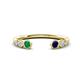 1 - Makena Emerald and Blue Sapphire Open Wedding Band 