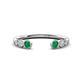 1 - Makena Emerald and Lab Grown Diamonds Open Wedding Band 