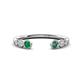 1 - Makena Emerald and Created Alexandrite Open Wedding Band 
