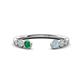 1 - Makena Emerald and Aquamarine Open Wedding Band 