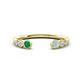 1 - Makena Emerald and Aquamarine Open Wedding Band 
