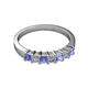 2 - Evia 3.00 mm Tanzanite and Diamond Wedding Band 
