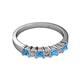 2 - Evia 3.00 mm Blue Topaz and Diamond Wedding Band 