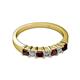 2 - Evia 3.00 mm Red Garnet and Diamond Wedding Band 