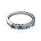 2 - Evia 3.00 mm London Blue Topaz and Diamond Wedding Band 
