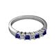 2 - Evia 3.00 mm Blue Sapphire and Diamond Wedding Band 