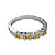 2 - Evia 3.00 mm Citrine and Diamond Wedding Band 