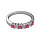 2 - Evia 3.00 mm Ruby and Diamond Wedding Band 