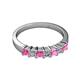 2 - Evia 3.00 mm Pink Sapphire and Diamond Wedding Band 
