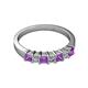 2 - Evia 3.00 mm Amethyst and Diamond Wedding Band 