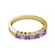 2 - Evia 3.00 mm Amethyst and Diamond Wedding Band 