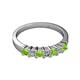 2 - Evia 3.00 mm Peridot and Diamond Wedding Band 