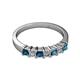 2 - Evia 3.00 mm Blue and White Diamond Wedding Band 