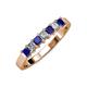3 - Evia 3.00 mm Blue Sapphire and Diamond Wedding Band 