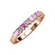 3 - Evia 3.00 mm Pink Sapphire and Diamond Wedding Band 