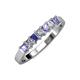 3 - Evia 3.00 mm Tanzanite and Diamond Wedding Band 