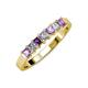 3 - Evia 3.00 mm Amethyst and Diamond Wedding Band 