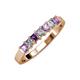 3 - Evia 3.00 mm Amethyst and Diamond Wedding Band 