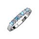 3 - Evia 3.00 mm Blue Topaz and Diamond Wedding Band 