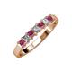 3 - Evia 3.00 mm Rhodolite Garnet and Diamond Wedding Band 