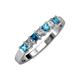 3 - Evia 3.00 mm London Blue Topaz and Diamond Wedding Band 