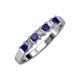 3 - Evia 3.00 mm Blue Sapphire and Diamond Wedding Band 