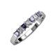 3 - Evia 3.00 mm Iolite and Diamond Wedding Band 