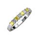 3 - Evia 3.00 mm Yellow Sapphire and Diamond Wedding Band 