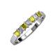 3 - Evia 3.00 mm Yellow and White Diamond Wedding Band 