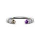 1 - Makena Smoky Quartz and Amethyst Open Wedding Band 