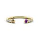 1 - Makena Smoky Quartz and Amethyst Open Wedding Band 