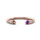 1 - Makena Smoky Quartz and Amethyst Open Wedding Band 