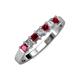 3 - Evia 3.00 mm Ruby and Diamond Wedding Band 