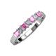 3 - Evia 3.00 mm Pink Sapphire and Diamond Wedding Band 
