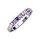3 - Evia 3.00 mm Amethyst and Diamond Wedding Band 