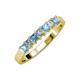 3 - Evia 3.00 mm Blue Topaz and Diamond Wedding Band 
