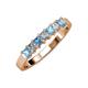 3 - Evia 3.00 mm Blue Topaz and Diamond Wedding Band 