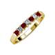 3 - Evia 3.00 mm Red Garnet and Diamond Wedding Band 