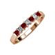 3 - Evia 3.00 mm Red Garnet and Diamond Wedding Band 