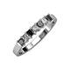 3 - Evia 3.00 mm Black and White Diamond Wedding Band 