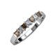 3 - Evia 3.00 mm Smoky Quartz and Diamond Wedding Band 