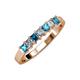 3 - Evia 3.00 mm London Blue Topaz and Diamond Wedding Band 